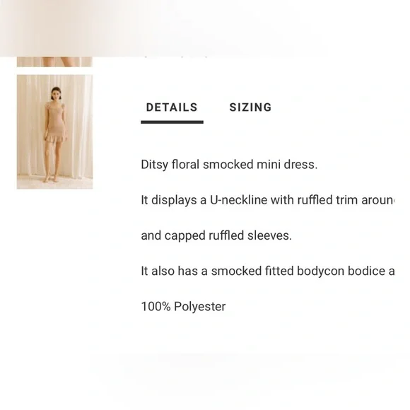 Storia Ditsy Smocked Floral Mini Dress - Picture 8 of 14